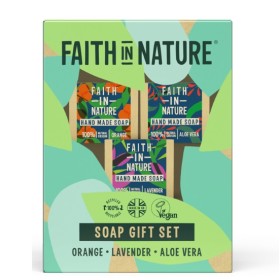FAITH IN NATURE GIFT SET ΜΕ 3 X 100 GR ΣΑΠΟΥΝΙΑ